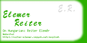 elemer reiter business card